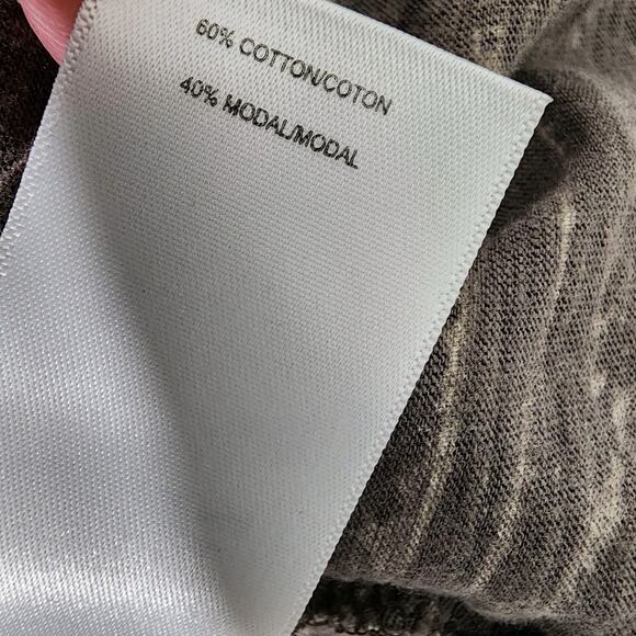 Lucky Brand Tunic Top Plus Size 1X Gray Paisley Border Cotton Modal 3/4 Sleeve - Picture 9 of 11